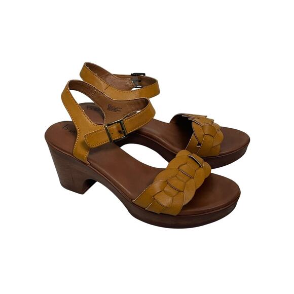 B.o.c Slingback Sandals Womens 11 Braided Strap Platform Block Heel Yellow - Picture 9 of 9